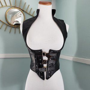 Black Collared Cupless corset